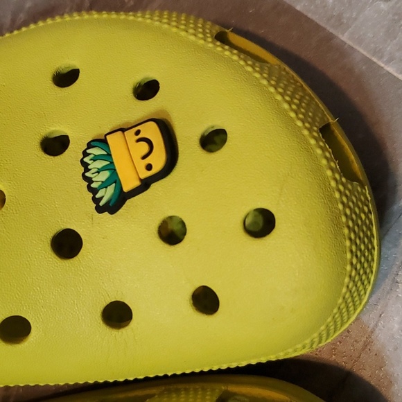 Crocs Clogs. Yellow / light bright green. Women size 10. One charms. - Picture 2 of 9